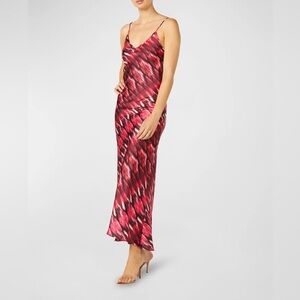 MISA Los Angeles Moa Cowl -Back Printed Satin slip Dress New With Tags Size: XS